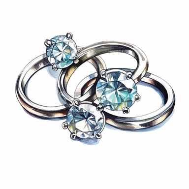 pattern of small diamond solitaire rings clip art