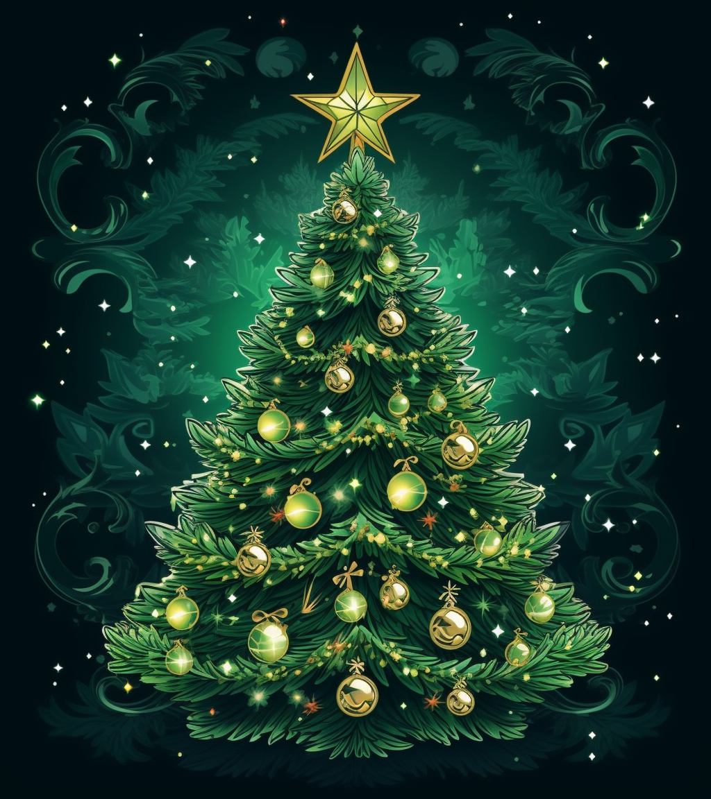 christmas tree art clip