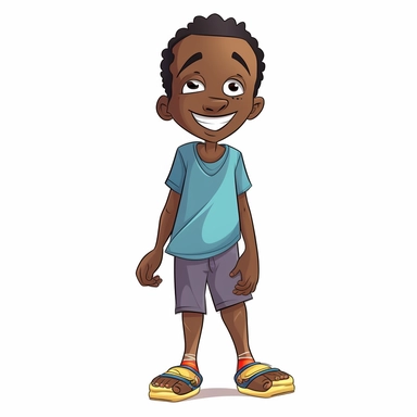 african boy foot only body part cartoon white background clipart