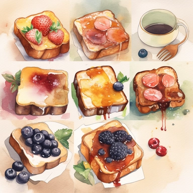 10 water color french toast clipart