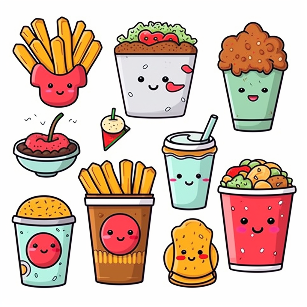 black and white food clipart