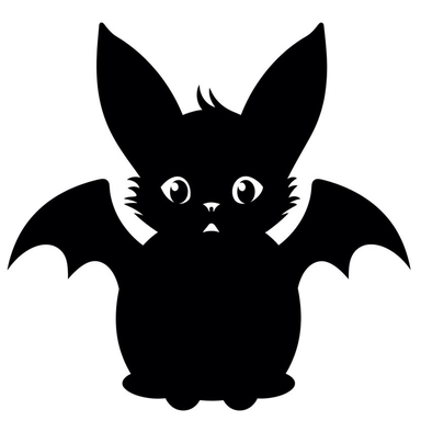 cute simple Halloween clip art black silhouette cut out of bat