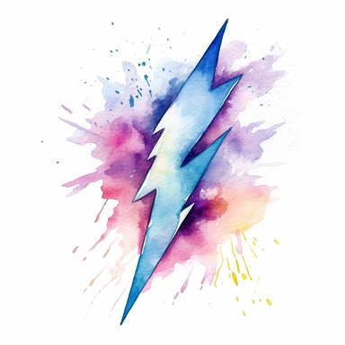 watercolor clipart lightning bolt white background