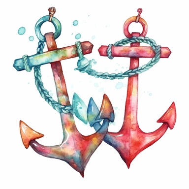 watercolor anchor clip art