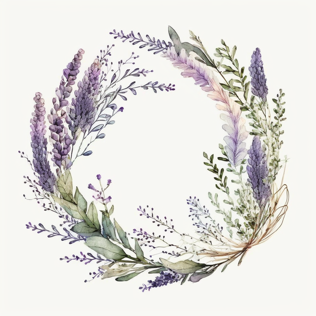 lavender wreath cliparts