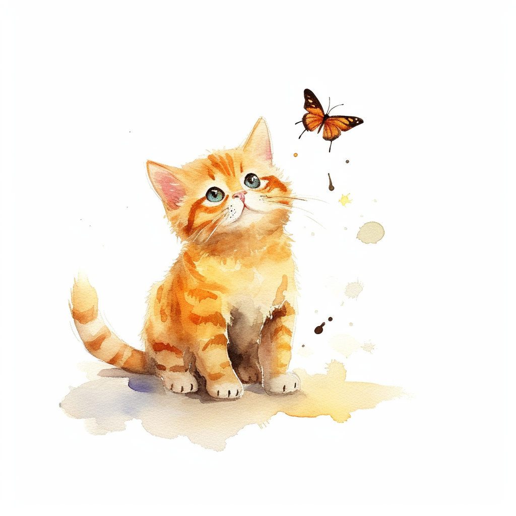 cat butterfly cliparts