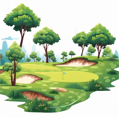 clip art, golf course, white background