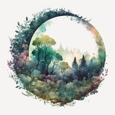 fantasy moon clipart circle on a white background, fantasy watercolor illustration, detailed, high res 8k