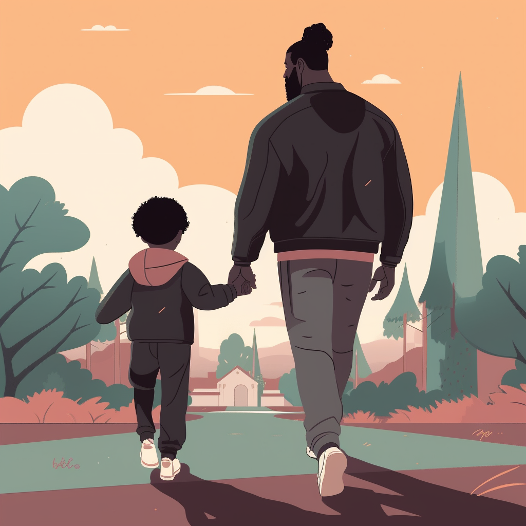 father walking cliparts