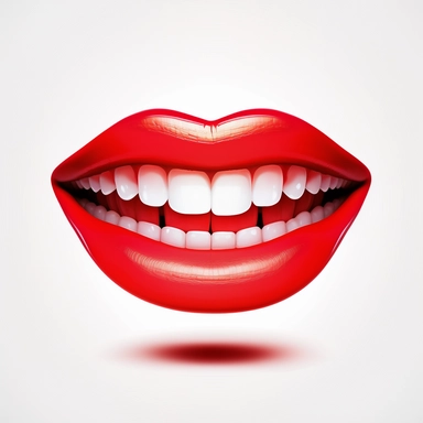closed mouth, clipart style, clean white background