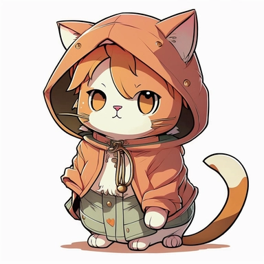 cute anime cat cosplaying clipart