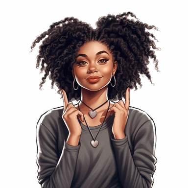 ultra detailed Black Girl Self Love Clipart , solid white background, beautiful , Self-Love and Confidence, super cute, super cool, Goddess Locs , contour, portrait photography by ANIMATION