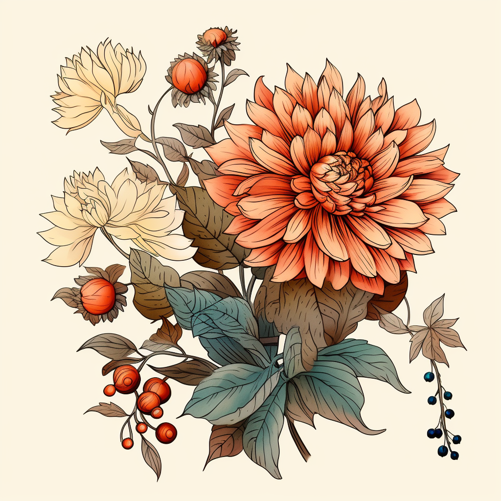 fall flowers cliparts