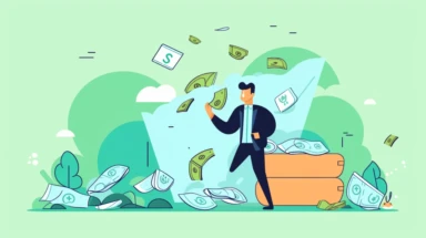 a simple flat microsoft office clip art style illustration of wasted money due to messy contract management, light green blue pastel color palette