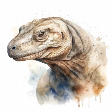Komodo dragon,watercolor, sharp illustration clipart, insane detail, white background