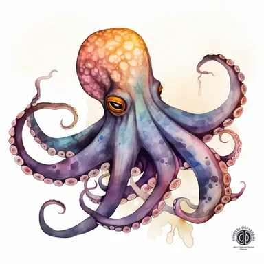 watercolor, Octopus - Octopuses have eight long, flexible tentacles that they use to catch prey and move around. They also have large, bulbous heads and large eyes. commission for, vividly bold designs png Full body realistic cartoon in 32K UHD cute. 15 cm thick outline. Black color. There was no shadow on the ground. 8k with realistic watercolors and detailed illustrations. PNG clipart, transparent white background