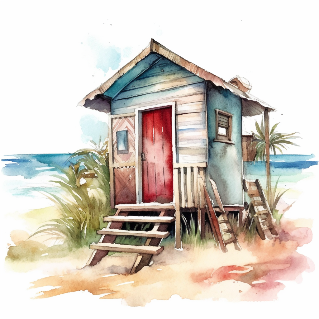 beach hut cliparts