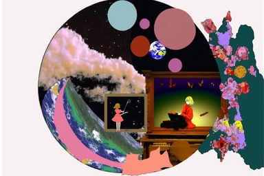 round, winamp skin, raining outside the window, ( collage ), fairy wings, buggy, bloomy, bad dream, chimney, kawaii colors, it is flying through space, clipart person followed by a shadow made of lava The solar system neatly organized in an artistic way a computer screen with a mountain in the background, by Torii Kiyomasu, tumblr, computer art, pastel goth aesthetic, space color scheme, , philosophical splashes of colors, instagram art, various windows open on desktop, graphic design software, 