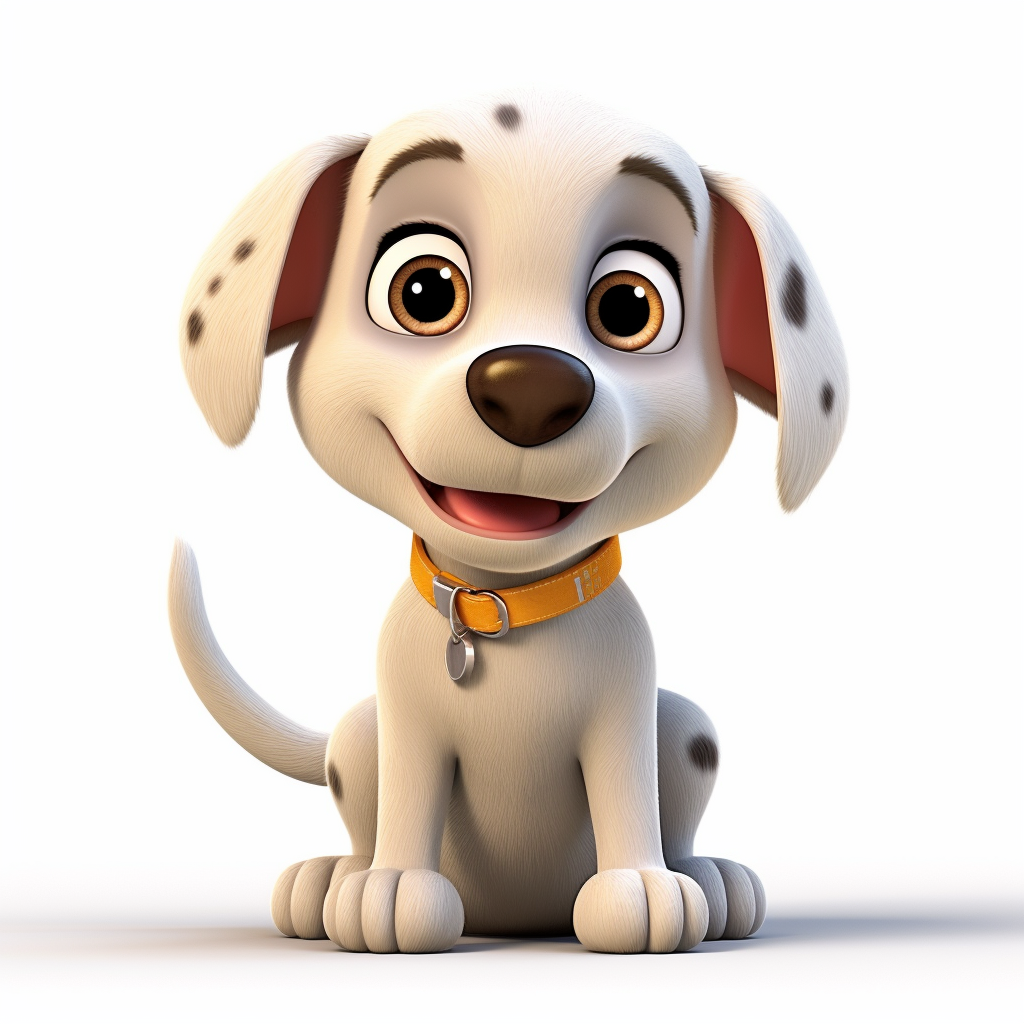 an adorable cute happy puppy dog with big puppy eyes, 3D image, full ...