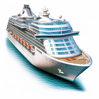 photorealistic cruise clipart,on white background with margins