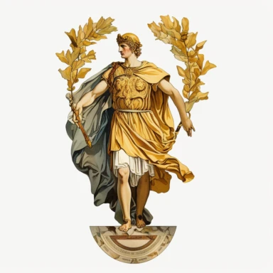 1 image of a Greek mythological figure, vintage style, no background, clipart