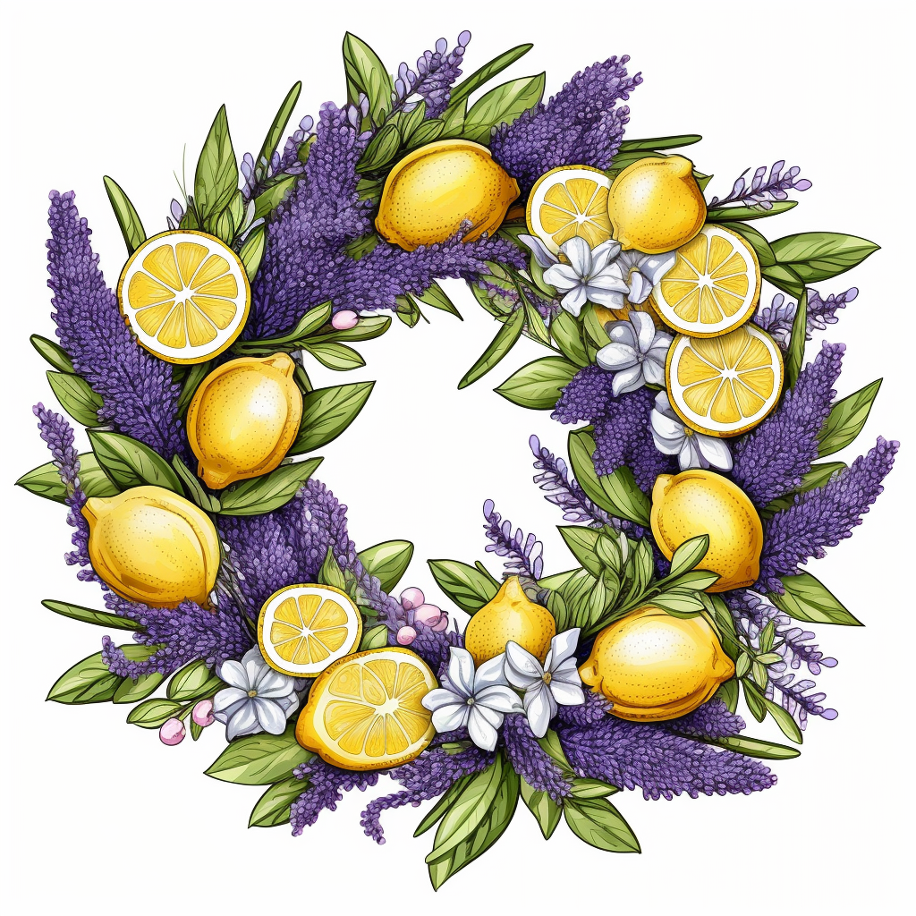 lavender wreath cliparts