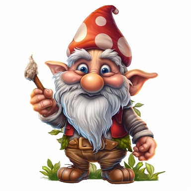 clipart gnome. Gnome with Cuban sigar in his hands