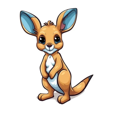 cartoon cute funny reverent Kangaroo clip art tattoo imag