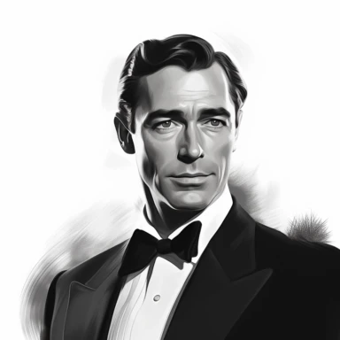 beautiful stunning handsome vintage old hollywood cinema man, paint art style, clipart, white background, superrealistic, one of a kind