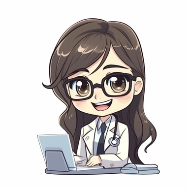 happy cute Medical Secretary face, cartoon, clipart, mascot, isolated on white background