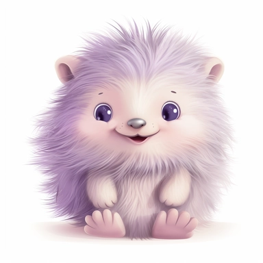 cute baby Porcupine clipart, happy, animal only, isolated on white background, illustration, pastel colors, no shadow, vector, high definition, Full HD, 8k