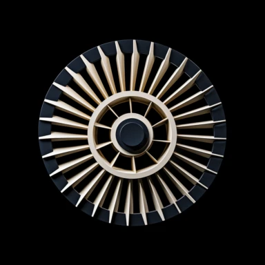 airplane engine detail, icon outline, Minimalist white on a black background negative space, flat, vector, clipart, uhd, 4k
