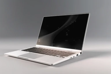 Laptop isolated on white background with two clipping paths included. Realistic 3D render. 8k,