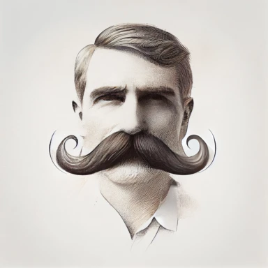 extremely detailed moustache, clipart, white background