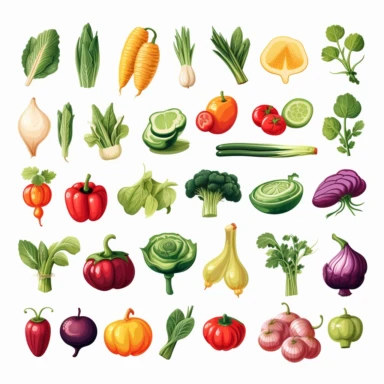 vegetable icons and illustrations clipart