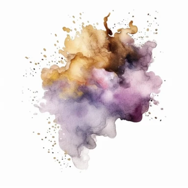 smoke, dust, glitter watercolor clipart, white background