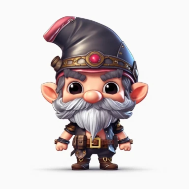 clipart, male kawaii Pirate gnome, kawaii Pirate gnome, isolated on white background, no background