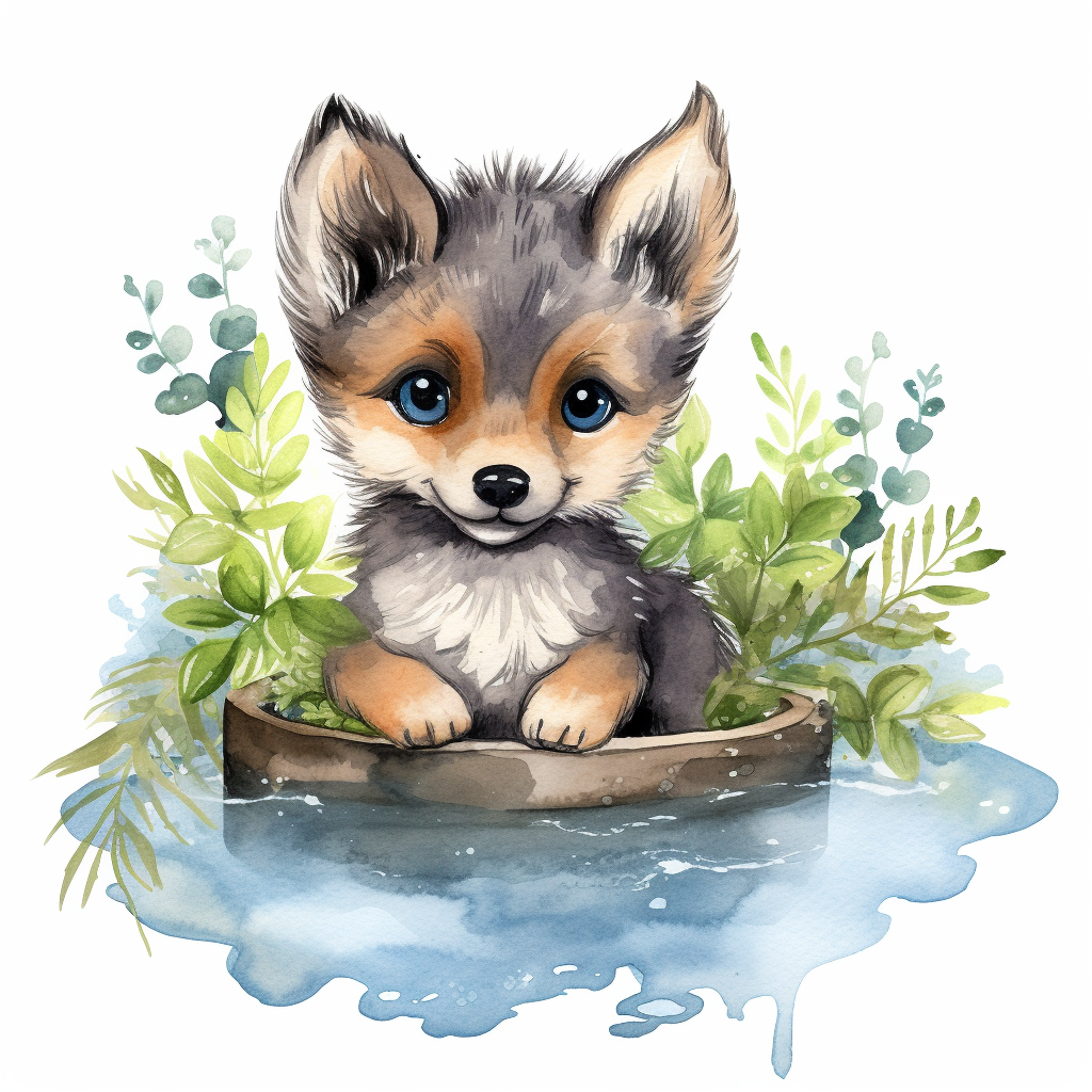 animated wolf clipart