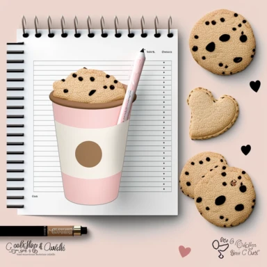 cookie clipart, to do list clipart, planner clipart, stationary, coffee cup, pink and white, c20, no words or letters, no numbers, V5