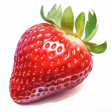 watercolour strawberry on white background clipart image , in the style of fang lijun, realistic oil paintings, pure color, multidimensional shading, chalk, yanjun cheng, colorized