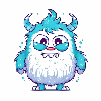 cartoon, isolated, cute monster, clipart, isolated vector, full body, white background, outline, disney style