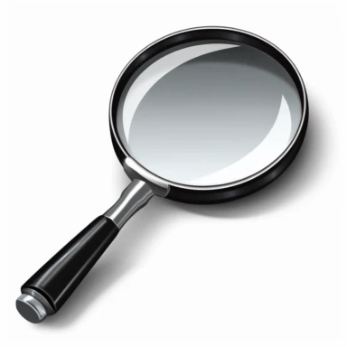 black magnifying glass clipart