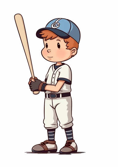 white baseball player cartoon clipart, hd png download, in the style of light aquamarine and navy, henry darger, striped, e. h. shepard, romero britto, brown, calculated