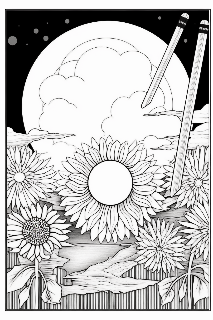 black and white sun clipart