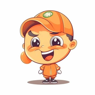 fantasy happy cute baseball player mamal face, cartoon, clipart, mascot, isolated on white background
