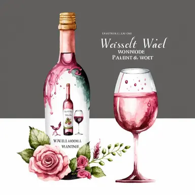 Wine clipart,Watecolor clipart,Bottle clipart,Rose wine clipart,Alcohol clipart,Valentine's