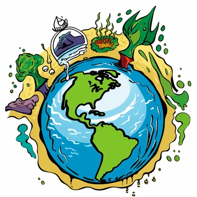 a clipart dedicated for the earth day which includes ecology, global warming and water pollution graphics