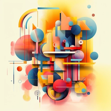 abstract vector graphic drawing close up of a colorful geometric shapes combination with a white background, james gilleard and james jean, escher, trending on artisation, by Sam Spratt, dan mcpharlin: : clipart icon, simple gradient color from yellow to metalic blue, vector - based, sharp border, plane color and very defined