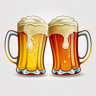 the same 2 mugs beer cheer, clip art vector