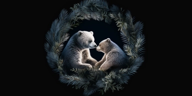 flat lay, png image, clip art: : christmas, celestial, moon, mother bear and baby bear,professional lighting,cinematic lighting, long shadows, saturated contrast, hyperdetailed,32k,v--5.0
